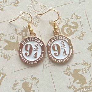 NEW Handmade Harry Potter Platform 9 3/4 Rose Gold Earrings